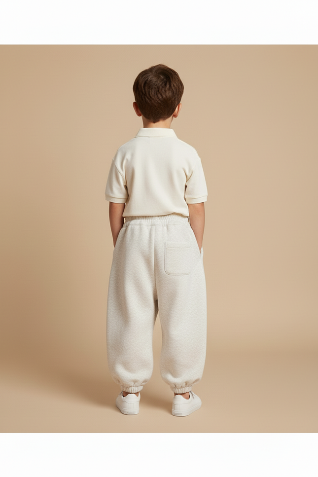 Pantalon Baggy Molletonné Gris Clair Ample Enfant Sport - vue 2