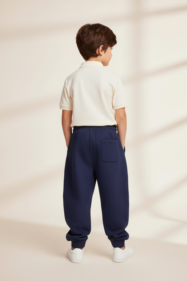 Pantalon Baggy Bleu Marine Molleton Imprimé Garçon - vue 2