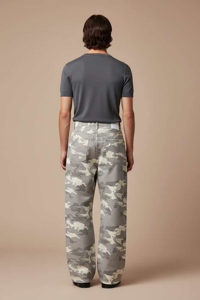 Pantalon Baggy Camouflage - Imprimé Jean - vue 2