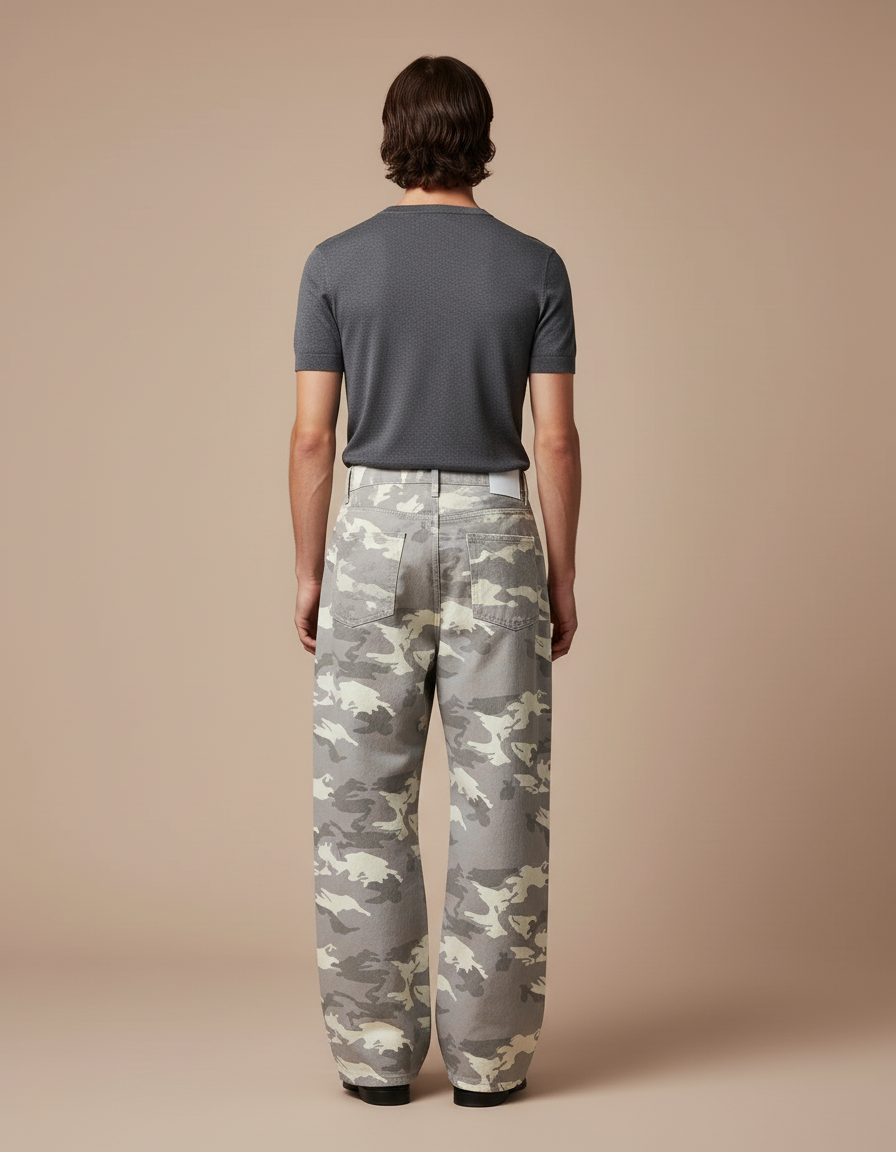 Pantalon Baggy Camouflage - Imprimé Jean - vue 2