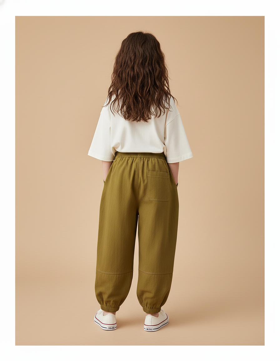 Pantalon Baggy Kaki Ample Coton Sport Enfant - vue 2
