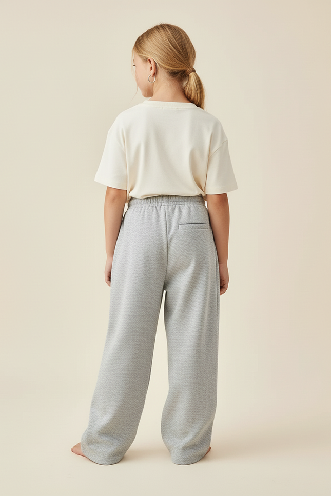 Pantalon Baggy Gris Élastique Droit Cordon Enfant - Molleton - vue 2
