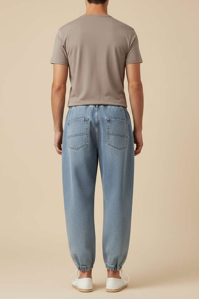 Pantalon Baggy Jean Bleu Graffiti Hip-Hop Ample - vue 2