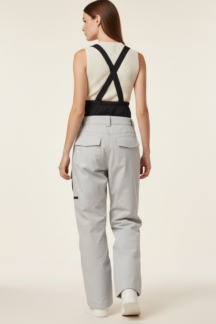 Pantalon Baggy Gris Ski Imperméable Bretelles Femme - Polyester - vue 2