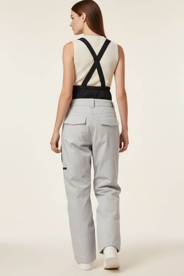 Pantalon Baggy Gris Ski Imperméable Bretelles Femme - Polyester - vue 2