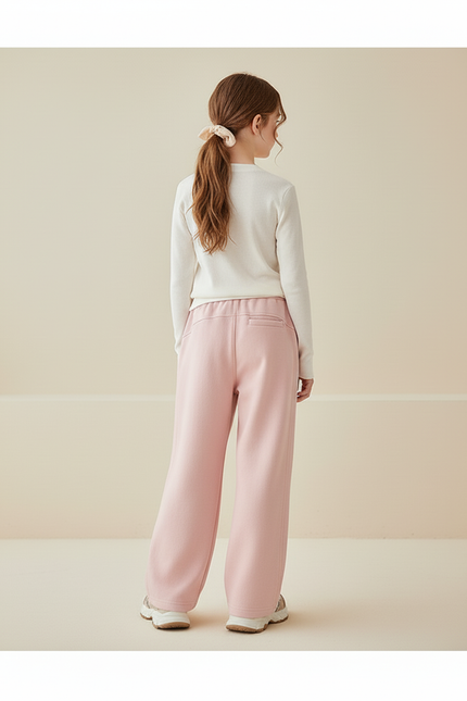 Pantalon Baggy Rose Ample Décontracté Sportif Fille - Molleton - vue 2