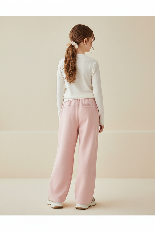 Pantalon Baggy Rose Ample Décontracté Sportif Fille - Molleton - vue 2