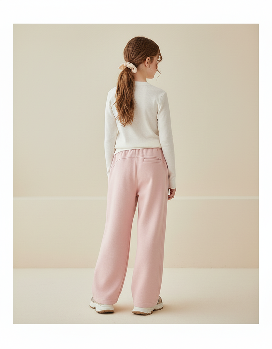Pantalon Baggy Rose Ample Décontracté Sportif Fille - Molleton - vue 2