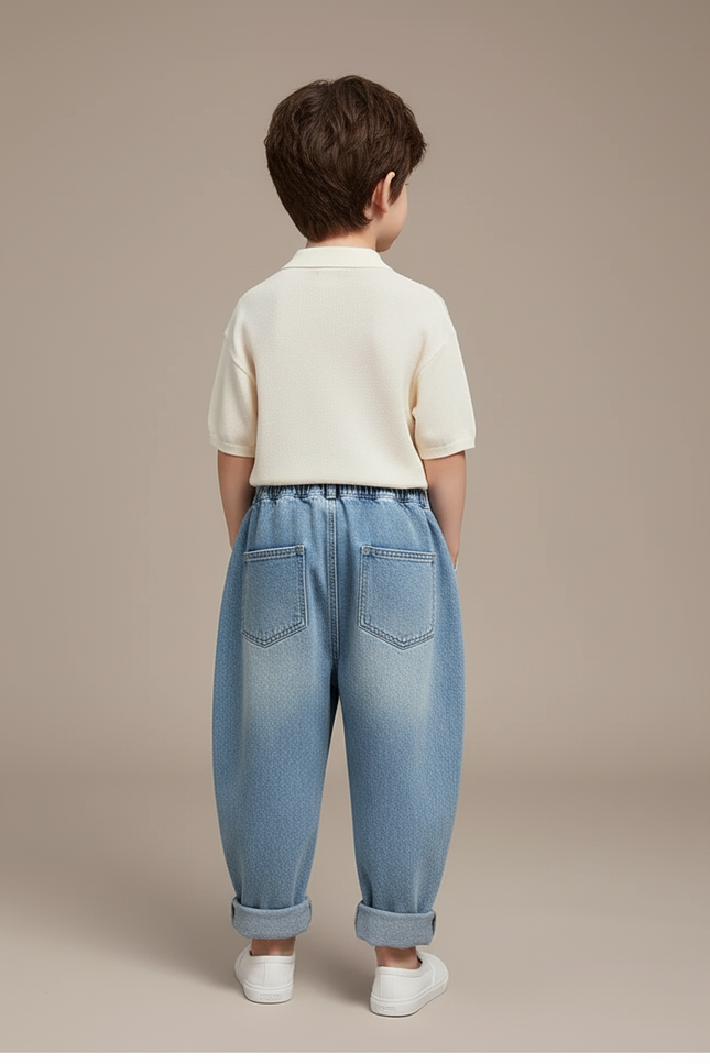Pantalon Baggy Jean Bleu Décontracté Ample Cartoon Enfant - vue 2