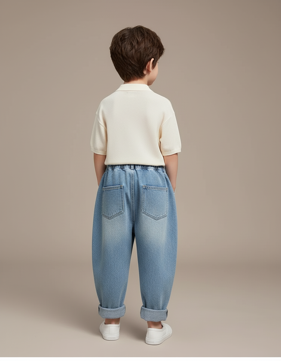 Pantalon Baggy Jean Bleu Décontracté Ample Cartoon Enfant - vue 2