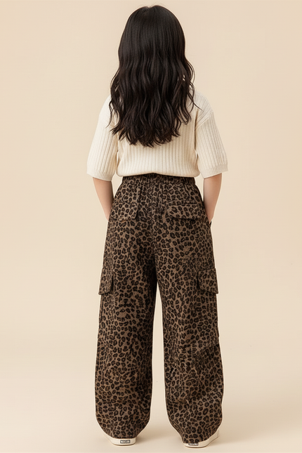 Pantalon Baggy Leopard - Imprimé Molleton - vue 2