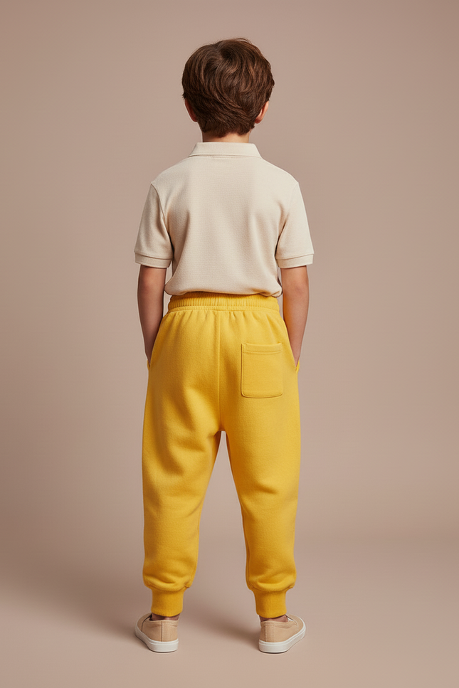 Pantalon Baggy Jaune Coton Ample Confortable Enfant - Molleton - vue 2