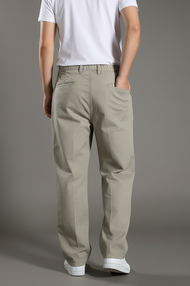Pantalon Baggy Homme Beige - Kaki Coton - vue 2
