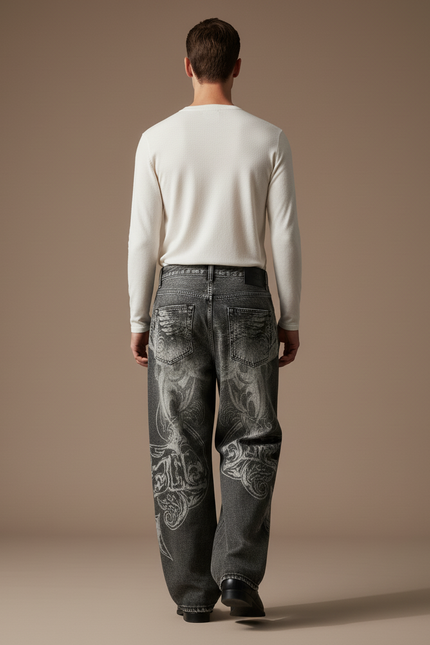 Pantalon Baggy Homme Gris - Jean - vue 2