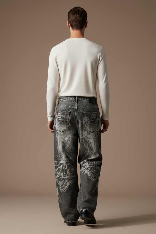 Pantalon Baggy Homme Gris - Jean - vue 2