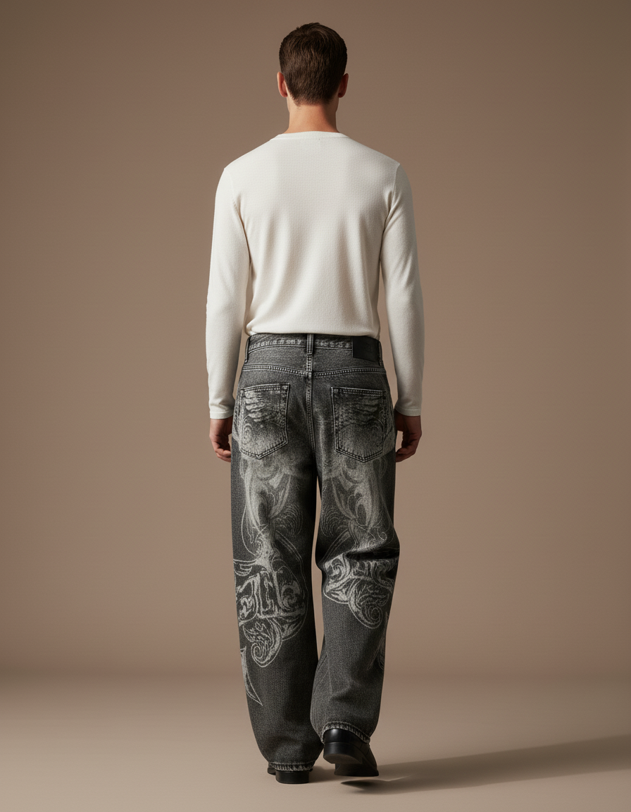 Pantalon Baggy Homme Gris - Jean - vue 2