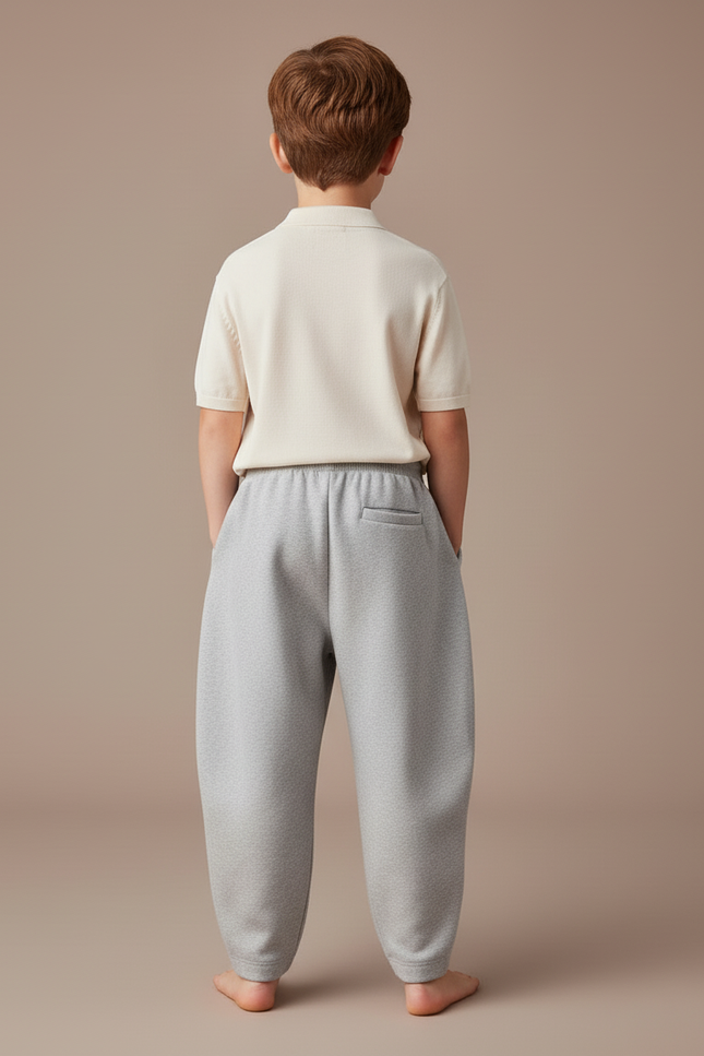 Pantalon Baggy Gris Clair Ample Décontracté Enfant - Molleton - vue 2
