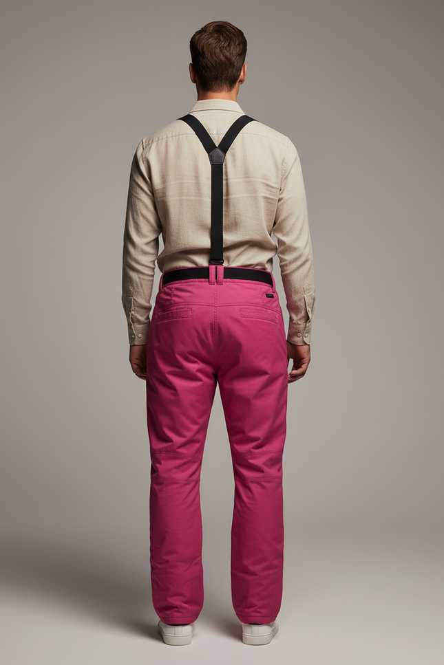 Pantalon Baggy Rose Bretelles Ski Imperméable Homme - Polyester - vue 2