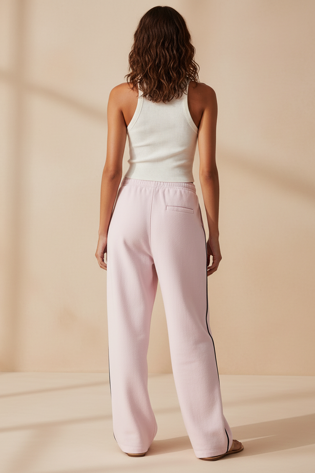 Pantalon Baggy Rose Molleton Ample Décontracté Sport - vue 2