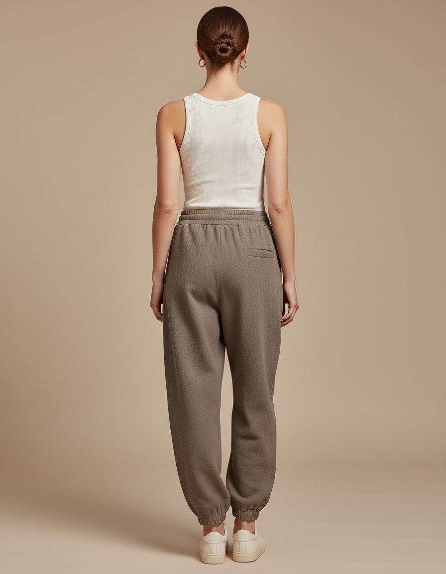 Pantalon Baggy Gris Chaud Molleton Décontracté Confortable - Kaki - vue 2
