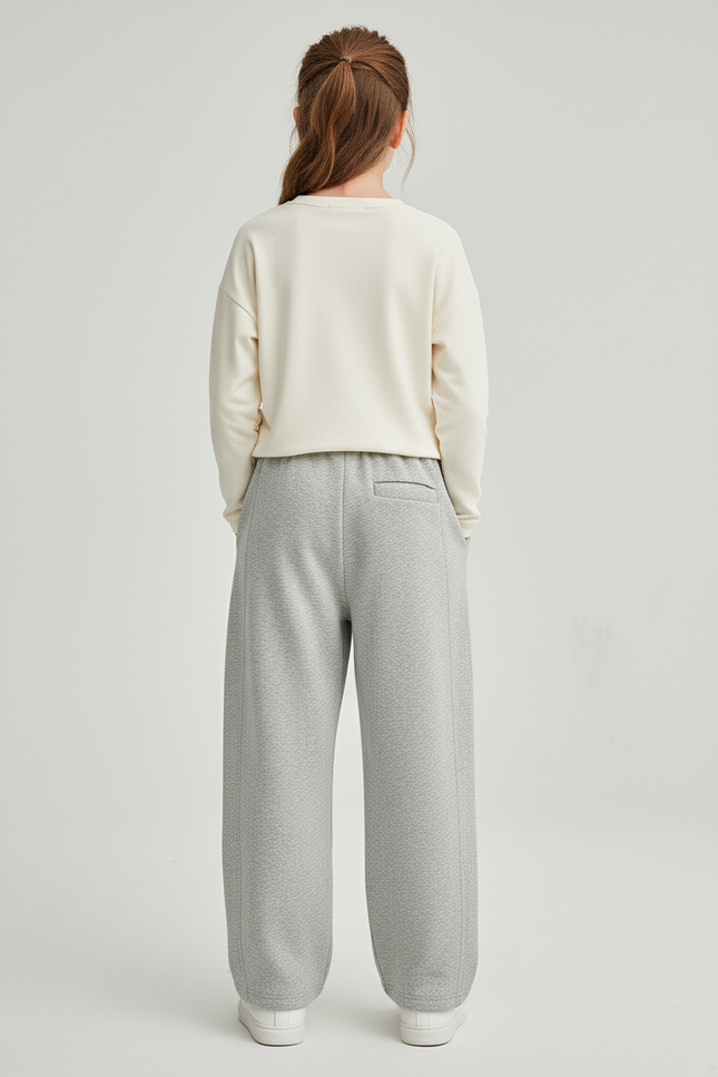 Pantalon Baggy Gris Ample Coton Décontracté Enfant - Molleton - vue 2