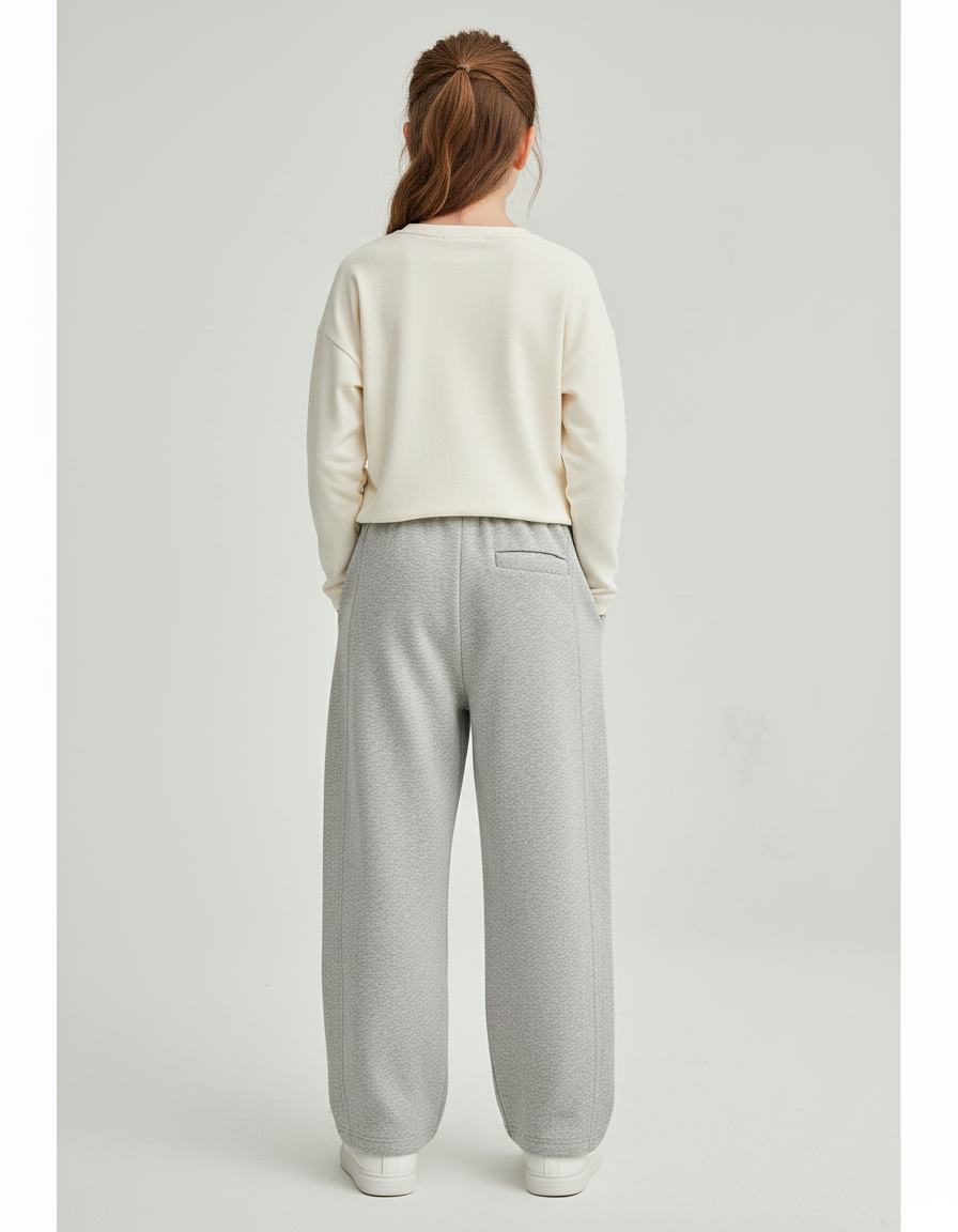 Pantalon Baggy Gris Ample Coton Décontracté Enfant - Molleton - vue 2