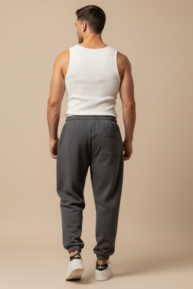 Pantalon Baggy Gris Déchiré Molleton Homme Sport - vue 2