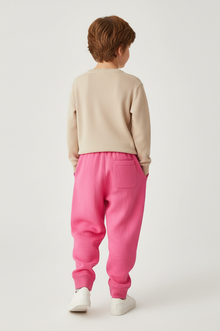 Pantalon Baggy Rose Fuschia Molleton Imprimé PARIS Enfant - vue 2