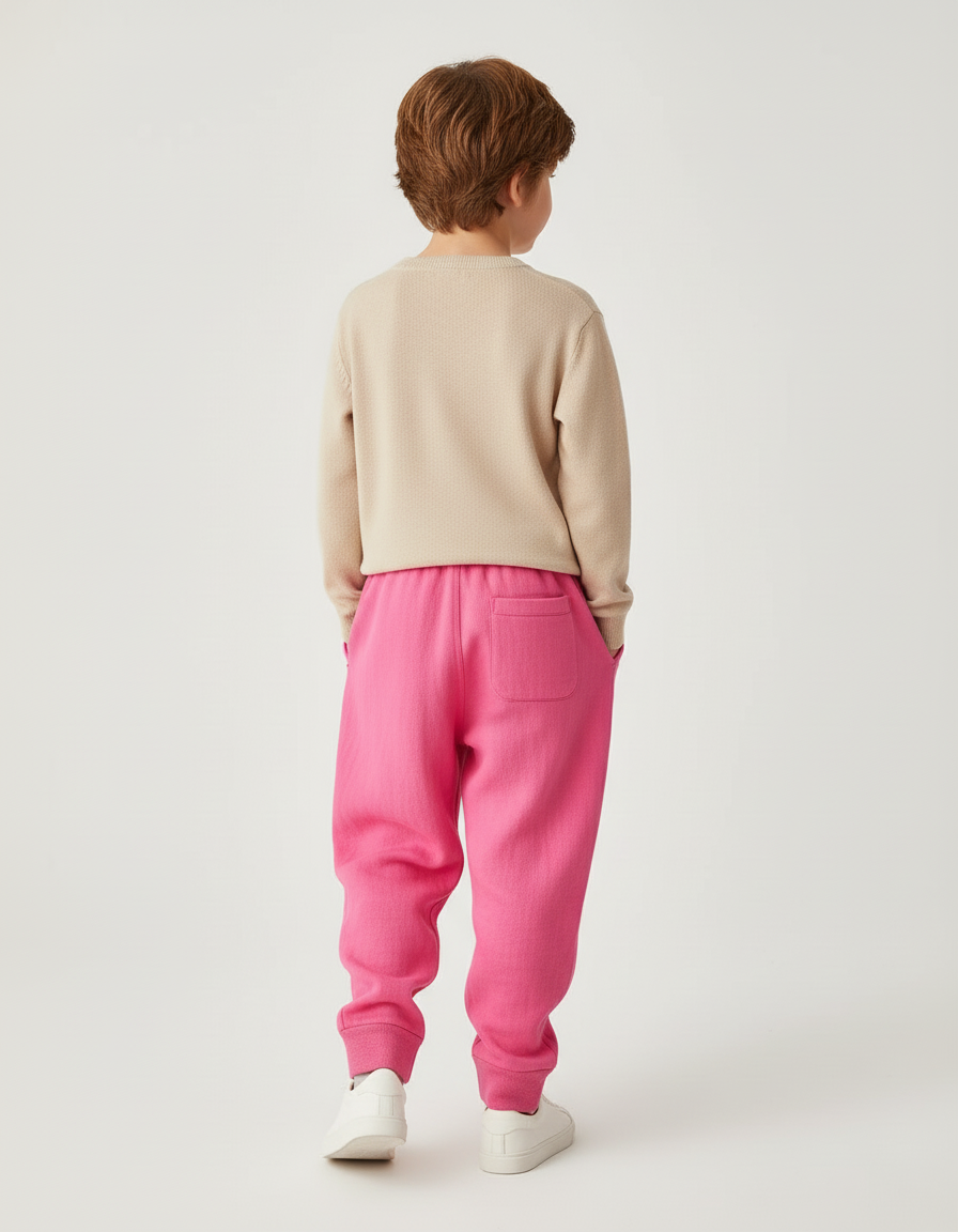Pantalon Baggy Rose Fuschia Molleton Imprimé PARIS Enfant - vue 2