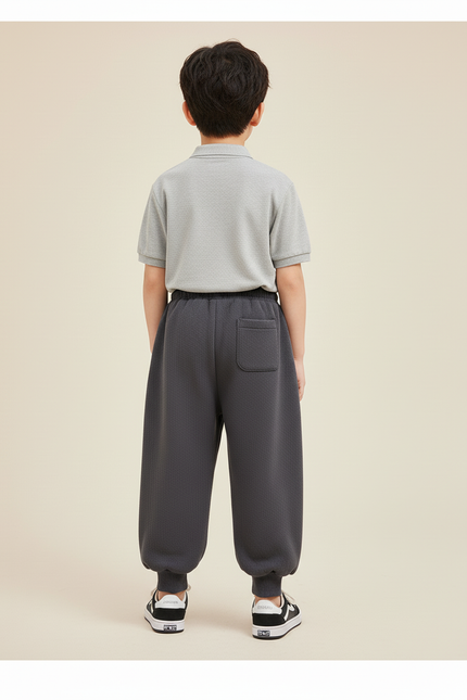 Pantalon Baggy Gris Foncé Molletonné Confortable Garçon - vue 2