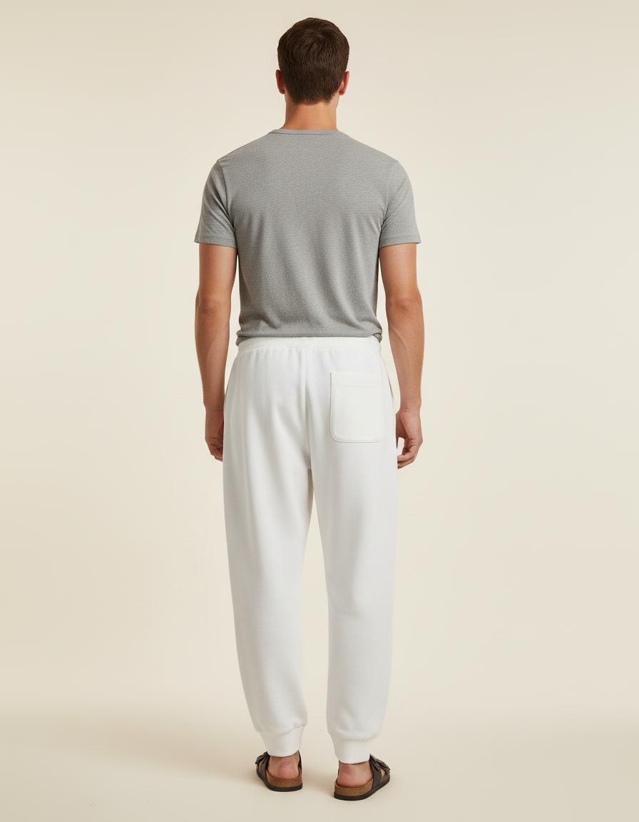Pantalon Baggy Blanc Dragon Japonais Décontracté Homme - Molleton - vue 2