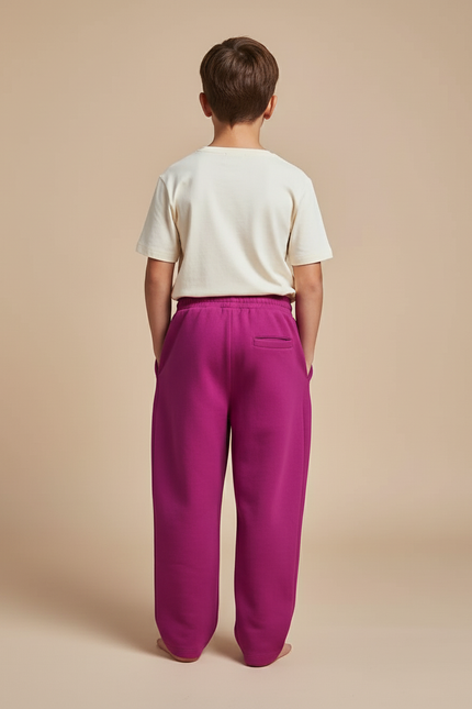 Pantalon Baggy Fuchsia Ample Molleton Enfant - Rose - vue 2
