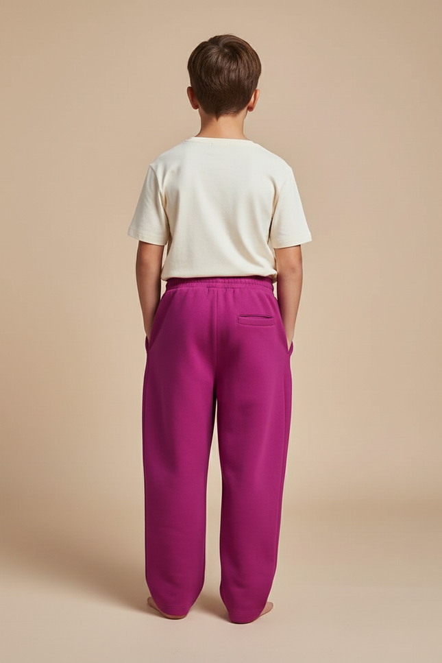 Pantalon Baggy Fuchsia Ample Molleton Enfant - Rose - vue 2