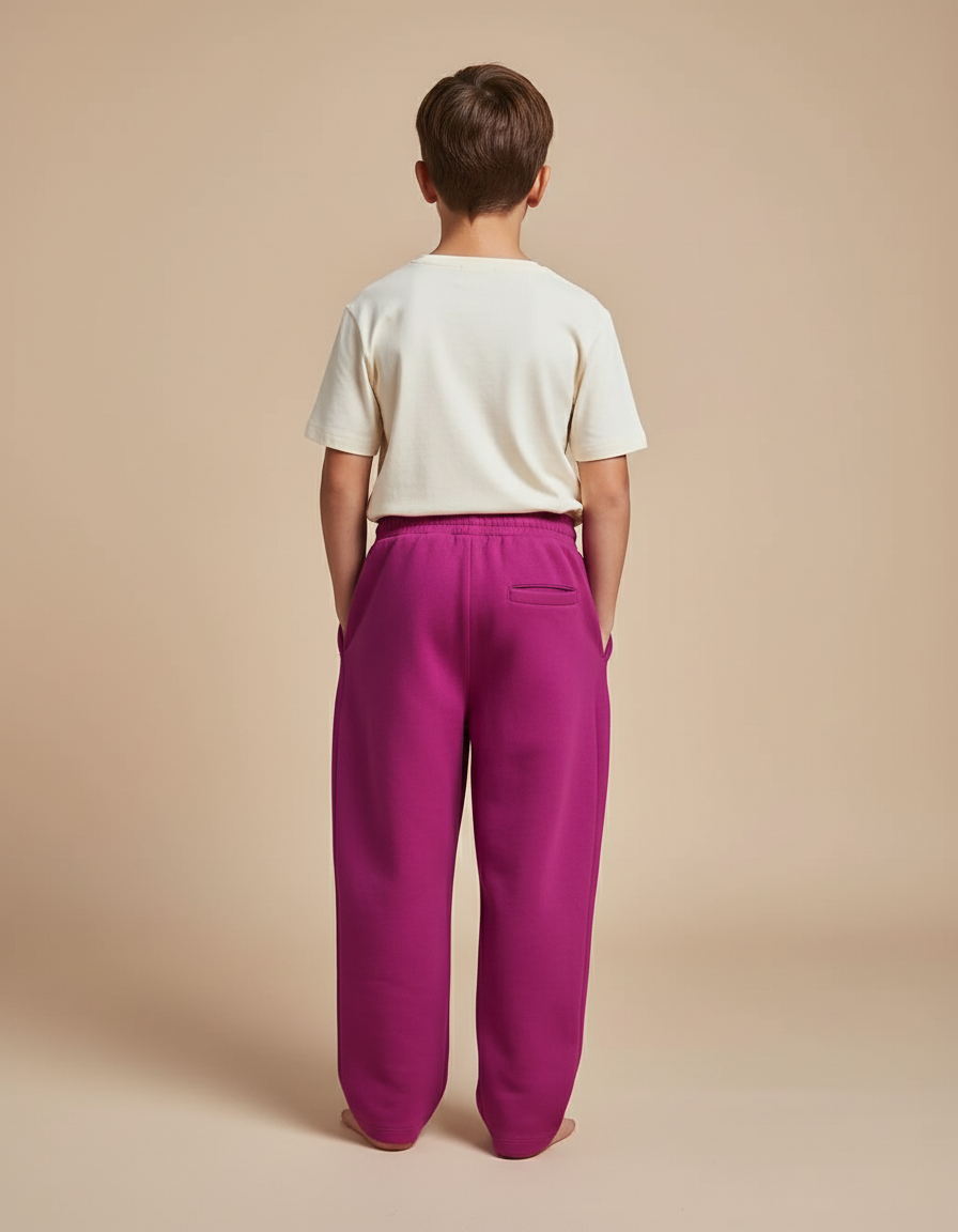 Pantalon Baggy Fuchsia Ample Molleton Enfant - Rose - vue 2
