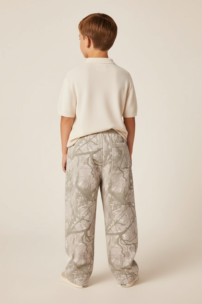 Pantalon Baggy Camouflage Gris Ample Décontracté Enfant - Molleton - vue 2