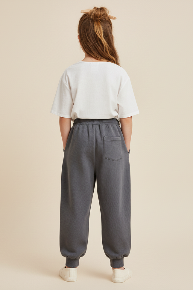 Pantalon Baggy Gris Ample Coton Chat Mignon Enfant - Molleton - vue 2