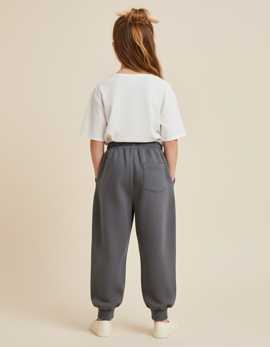 Pantalon Baggy Gris Ample Coton Chat Mignon Enfant - Molleton - vue 2