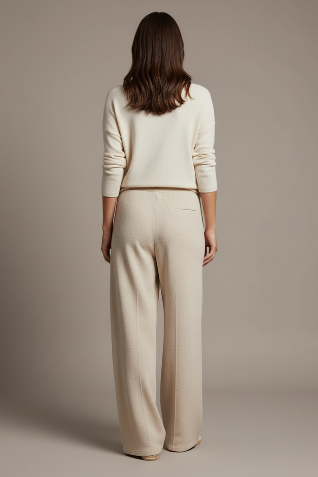Pantalon Baggy Beige Cordon Ample Confortable Décontracté - Molleton - vue 2