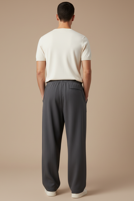 Pantalon Baggy Gris Ample Décontracté Cordon Homme - Gabardine - vue 2