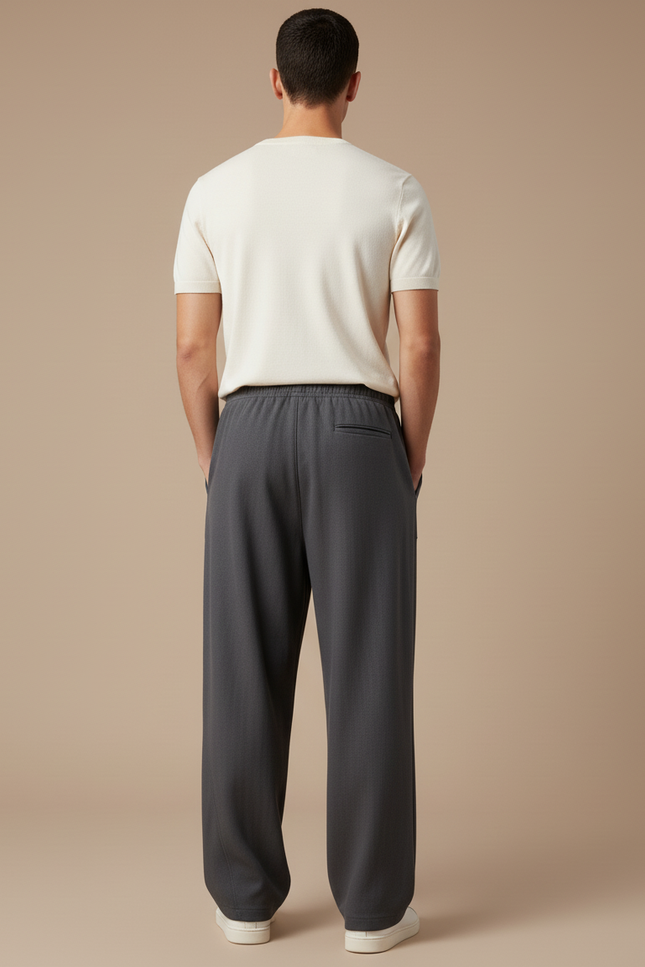 Pantalon Baggy Gris Ample Décontracté Cordon Homme - Gabardine - vue 2