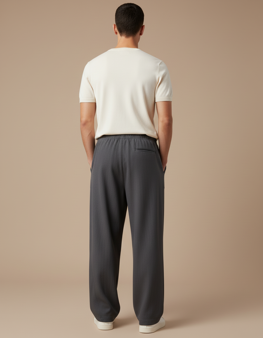 Pantalon Baggy Gris Ample Décontracté Cordon Homme - Gabardine - vue 2