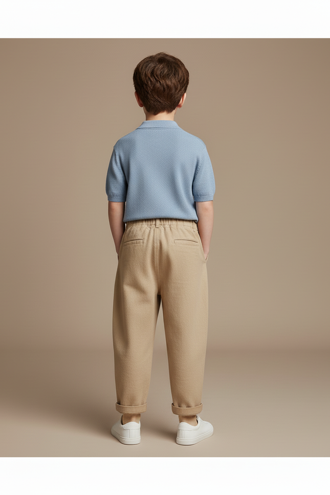 Pantalon Baggy Beige Coton Ample Garçon Décontracté - Gabardine - vue 2