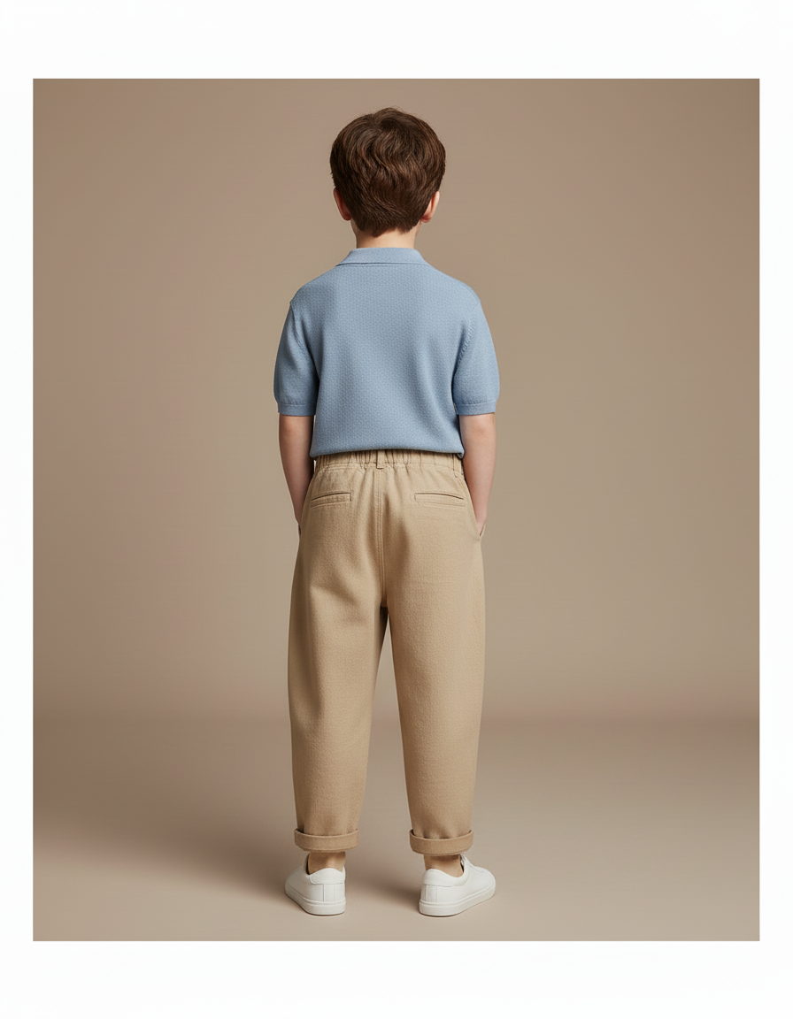 Pantalon Baggy Beige Coton Ample Garçon Décontracté - Gabardine - vue 2