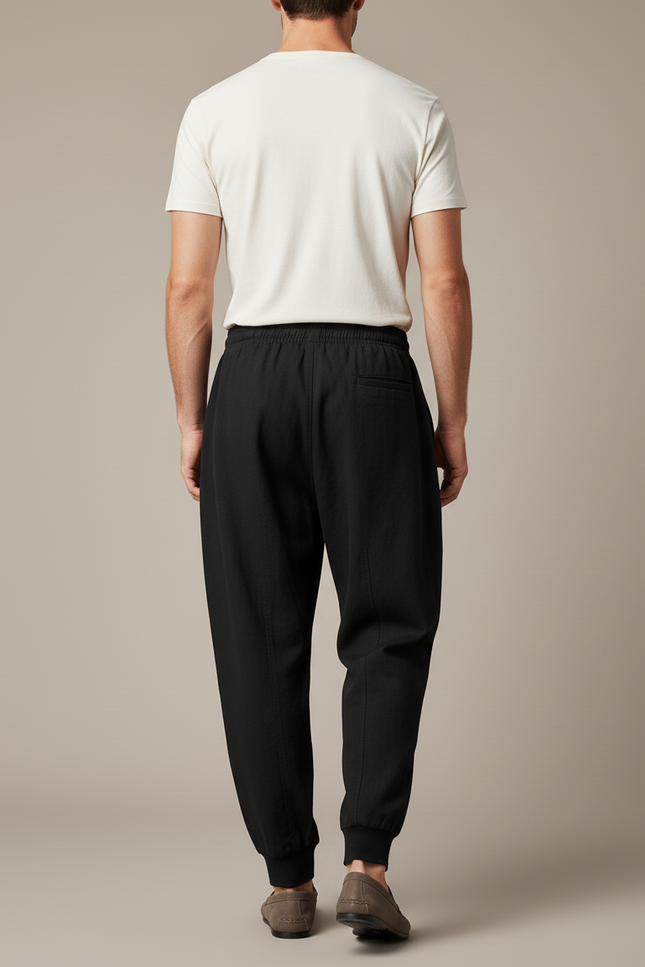 Pantalon Baggy Noir Ample Coton Homme Sport Décontracté - vue 2