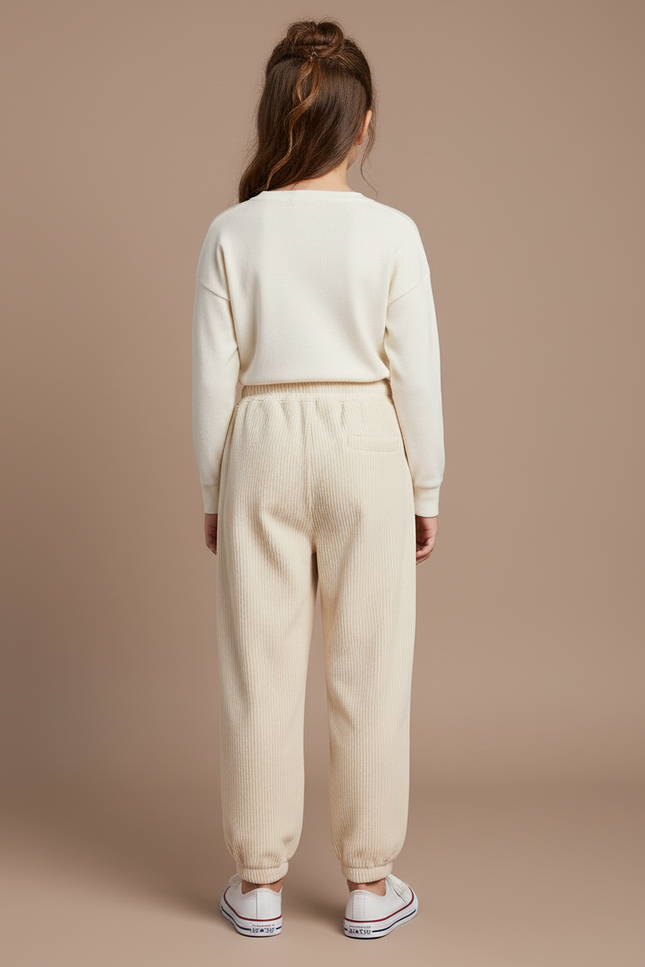 Pantalon Baggy Côtelé Beige Ample Confortable Cœur - Cordé - vue 2