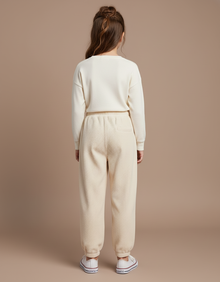 Pantalon Baggy Côtelé Beige Ample Confortable Cœur - Cordé - vue 2