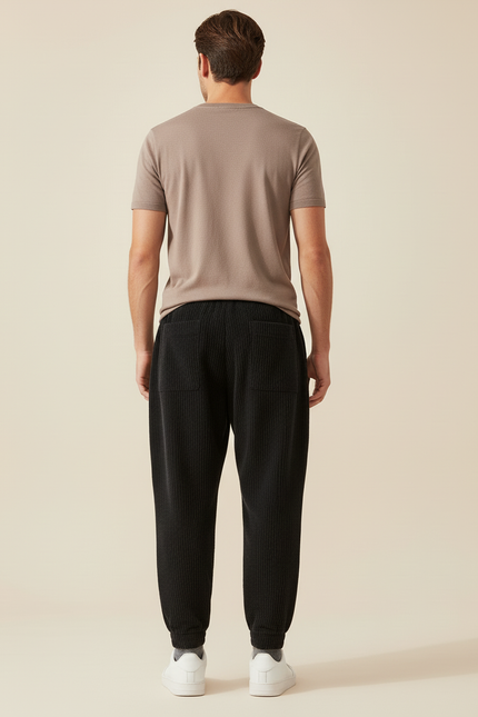 Pantalon Velours Baggy - Noir Cordé - vue 2