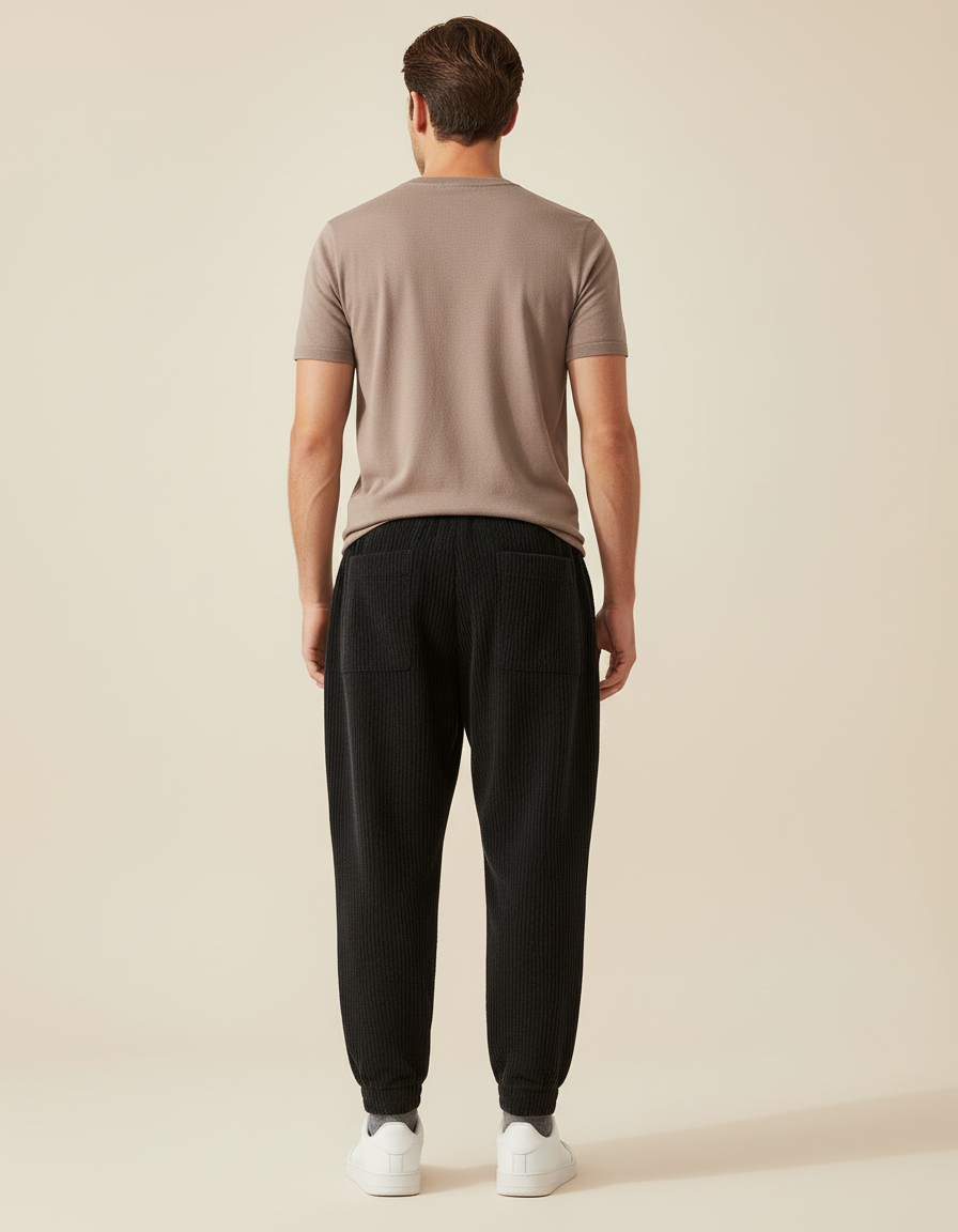 Pantalon Velours Baggy - Noir Cordé - vue 2