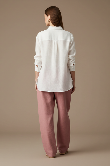 Pantalon Baggy Rose Bicolore Ample Décontracté Femme - Coton - vue 2