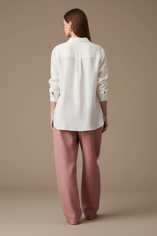 Pantalon Baggy Rose Bicolore Ample Décontracté Femme - Coton - vue 2